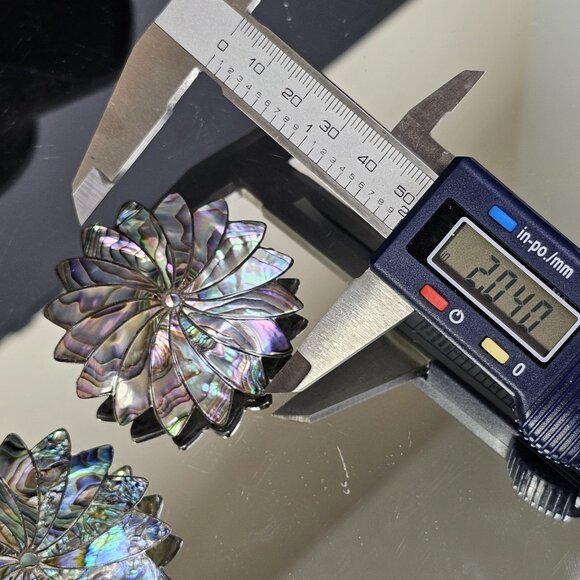 Sterling Silver 925 Mexican Abalone Brooch PAIR. 2pcs Total. Beautiful! - Picture 4 of 11